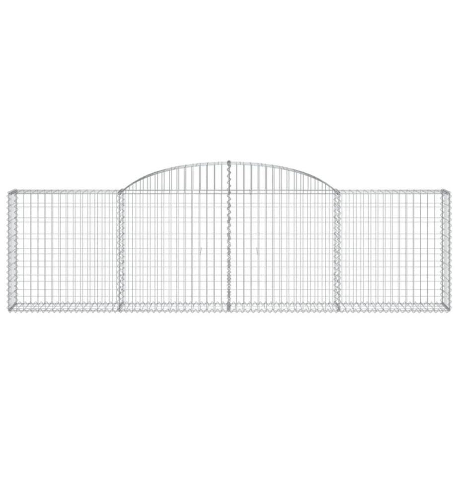 Gabionen mit Hochbogen 30 Stk. 300x30x80/100cm Verzinktes Eisen