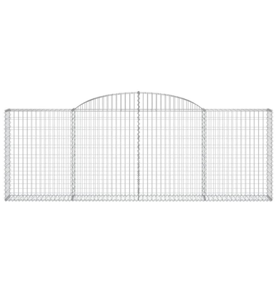 Gabionen mit Hochbogen 6 Stk. 300x30x100/120cm Verzinktes Eisen