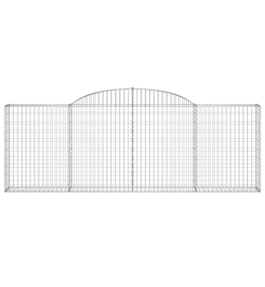 Gabionen mit Hochbogen 3 Stk. 300x30x100/120cm Verzinktes Eisen