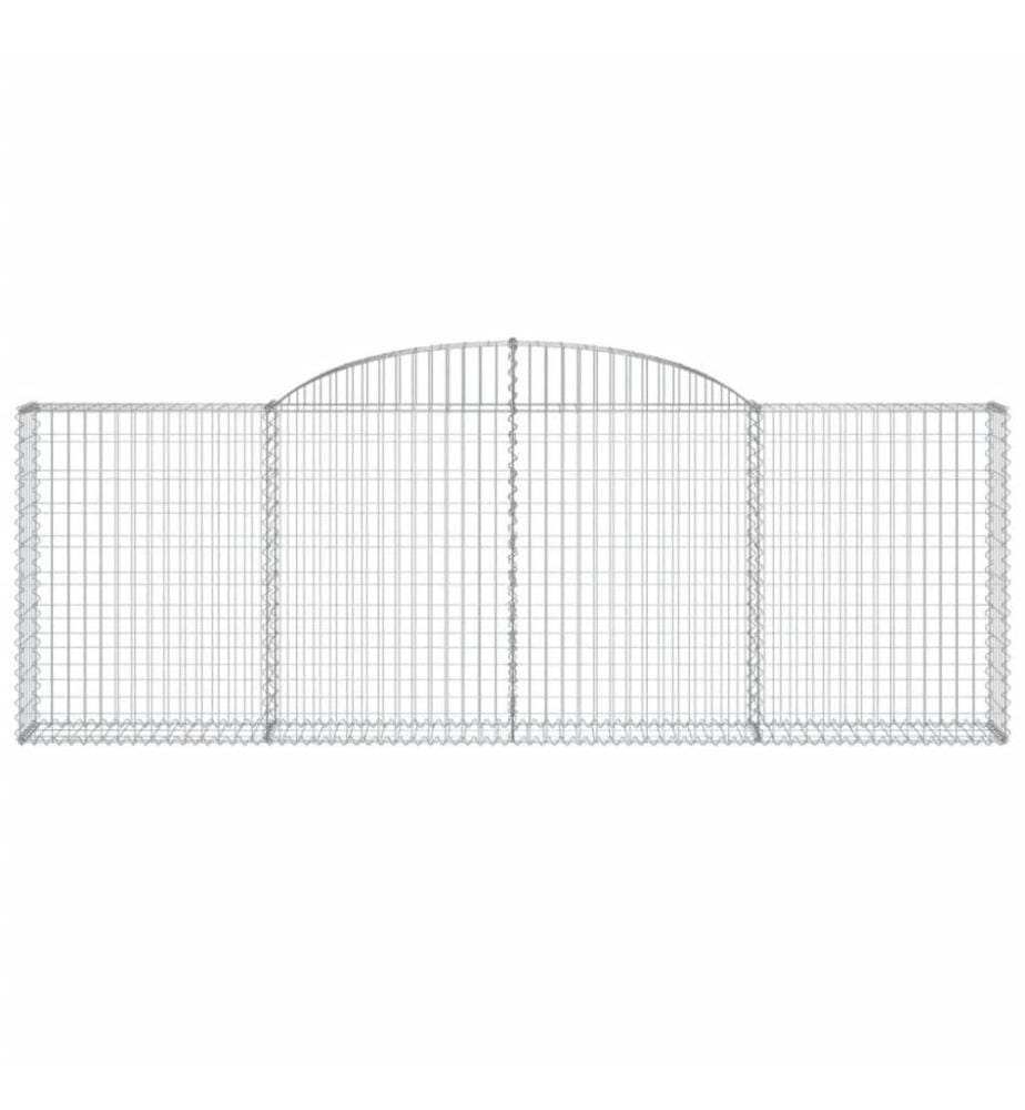 Gabionen mit Hochbogen 12 Stk 300x30x100/120cm Verzinktes Eisen