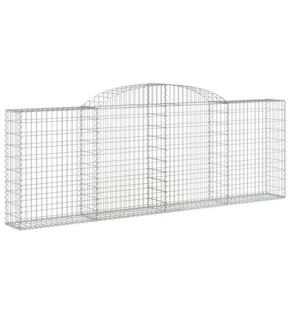Gabionen mit Hochbogen 30 Stk 300x30x100/120cm Verzinktes Eisen