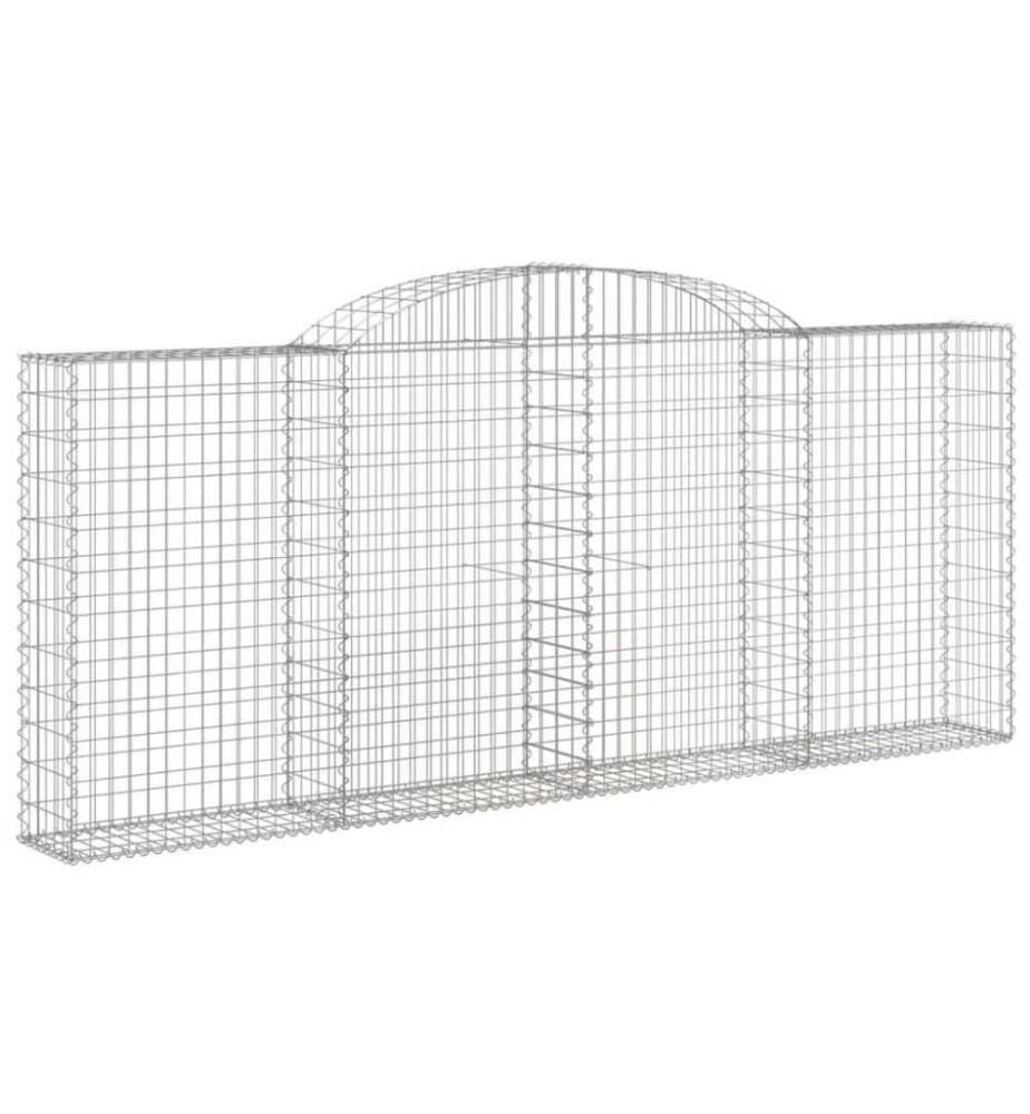 Gabionen mit Hochbogen 12 Stk 300x30x120/140cm Verzinktes Eisen