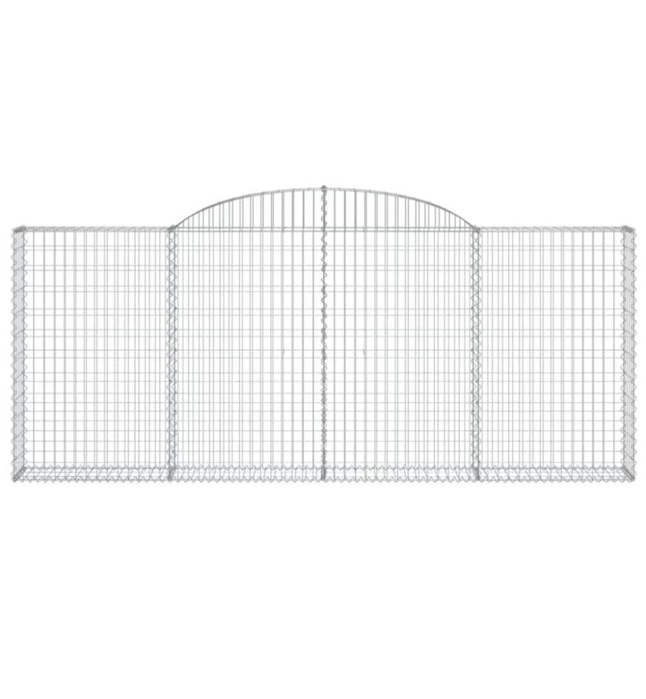 Gabionen mit Hochbogen 15 Stk 300x30x120/140cm Verzinktes Eisen