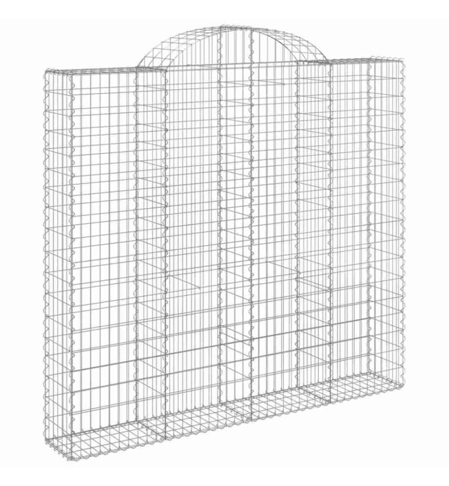 Gabionen mit Hochbogen 7 Stk. 200x50x180/200cm Verzinktes Eisen