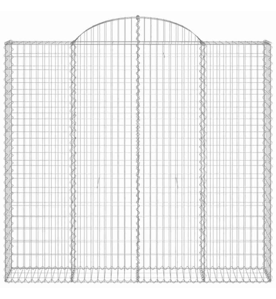 Gabionen mit Hochbogen 7 Stk. 200x50x180/200cm Verzinktes Eisen