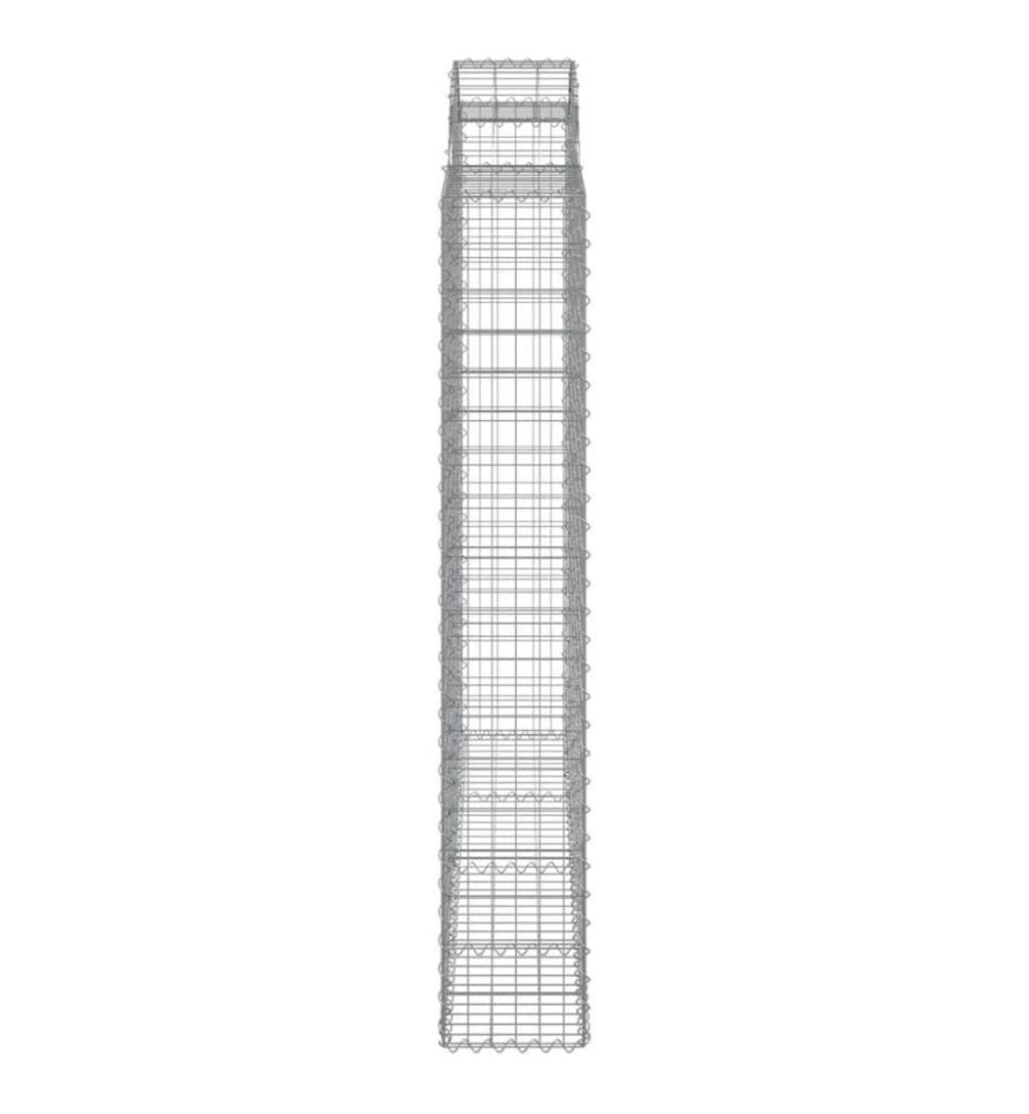 Gabionen mit Hochbogen 7 Stk. 200x50x180/200cm Verzinktes Eisen