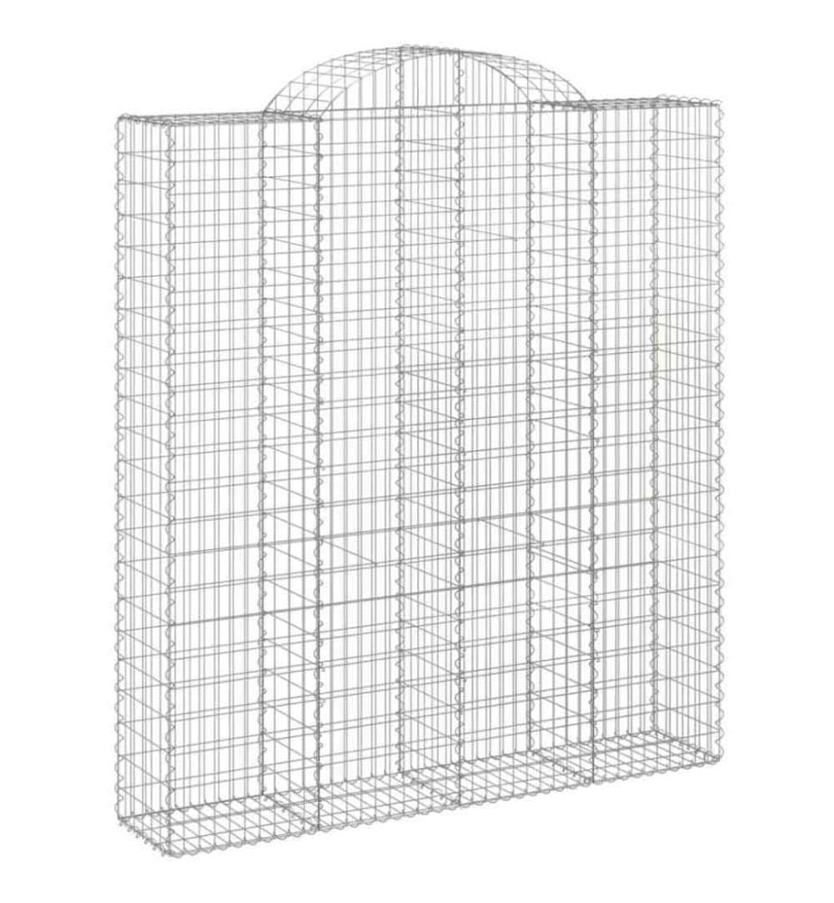 Gabionen mit Hochbogen 4 Stk. 200x50x220/240cm Verzinktes Eisen
