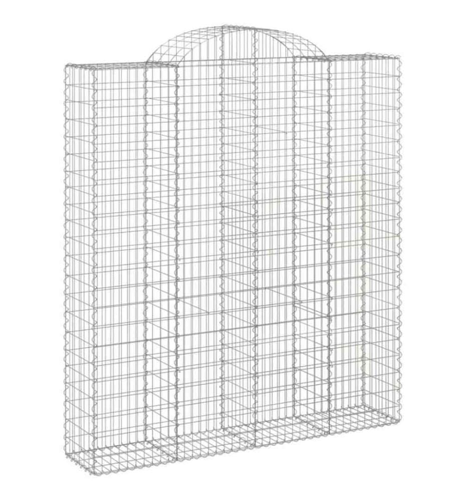 Gabionen mit Hochbogen 5 Stk. 200x50x220/240cm Verzinktes Eisen