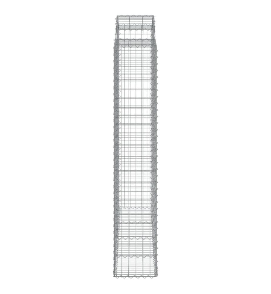 Gabionen mit Hochbogen 6 Stk. 200x50x220/240cm Verzinktes Eisen