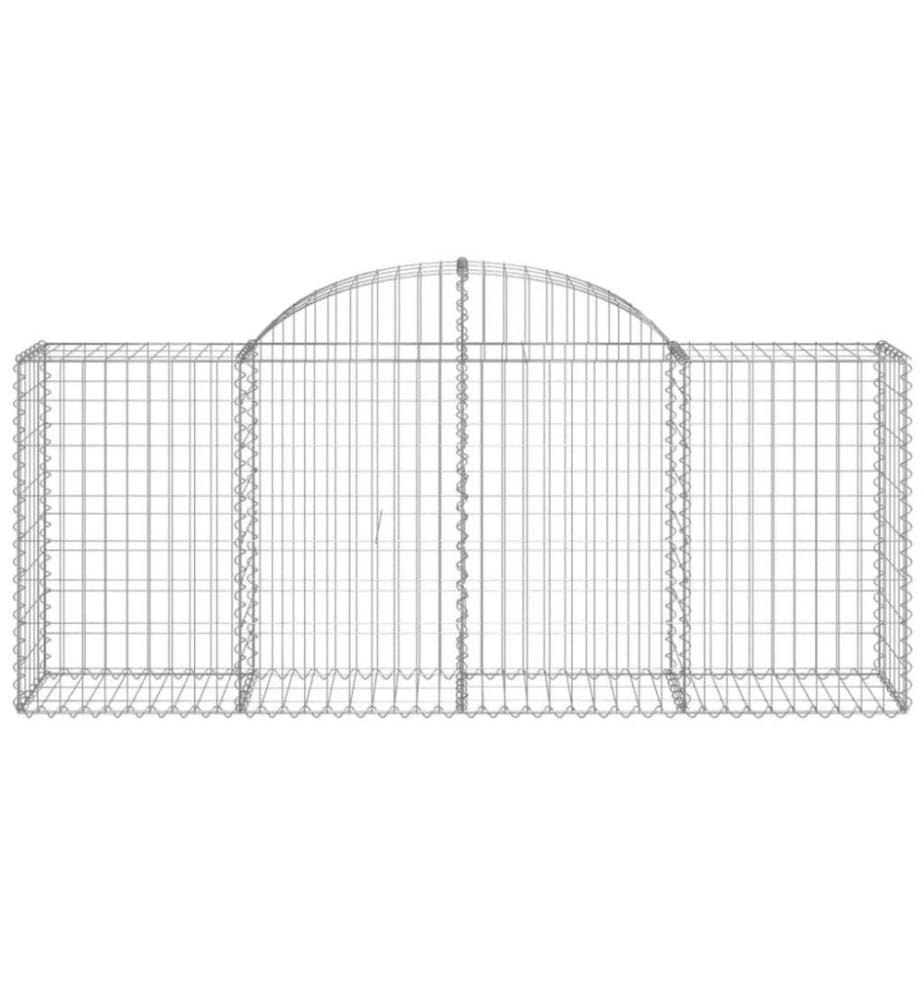 Gabionen mit Hochbogen 5 Stk. 200x50x80/100 cm Verzinktes Eisen