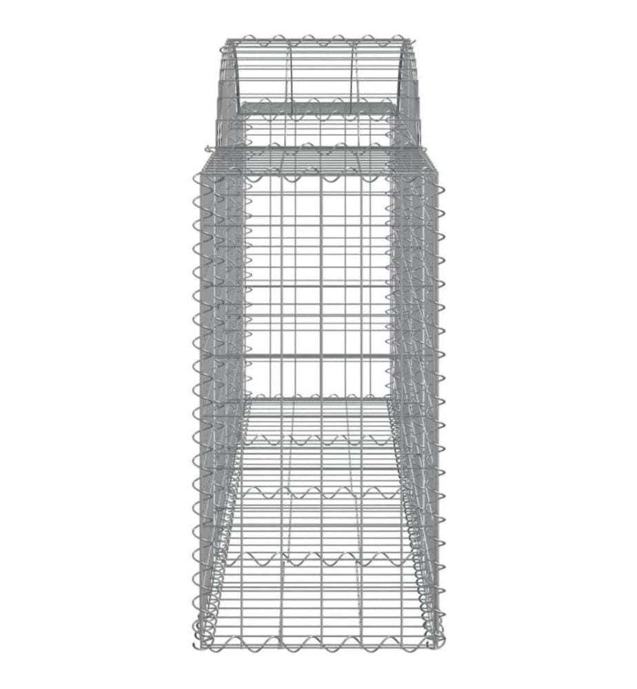Gabionen mit Hochbogen 5 Stk. 200x50x80/100 cm Verzinktes Eisen