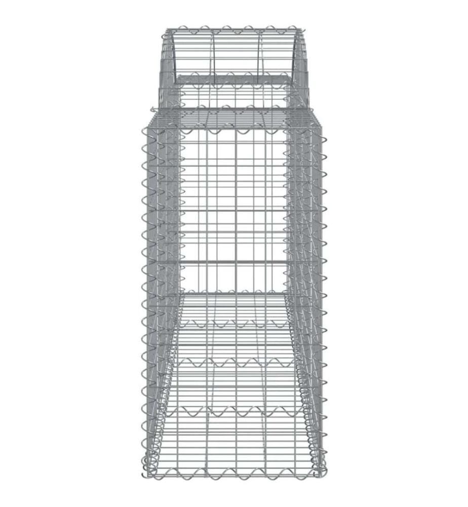 Gabionen mit Hochbogen 9 Stk. 200x50x80/100 cm Verzinktes Eisen