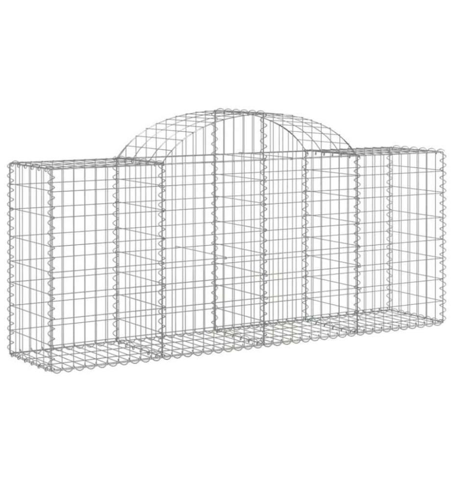 Gabionen mit Hochbogen 10 Stk. 200x50x80/100cm Verzinktes Eisen