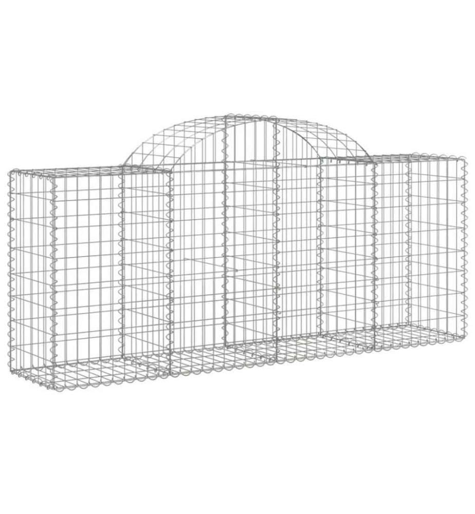 Gabionen mit Hochbogen 11 Stk. 200x50x80/100cm Verzinktes Eisen