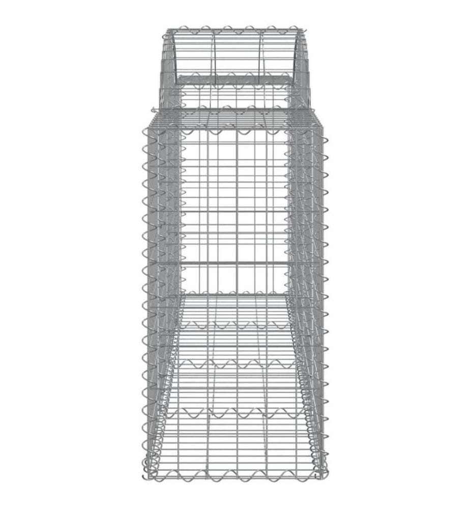 Gabionen mit Hochbogen 11 Stk. 200x50x80/100cm Verzinktes Eisen