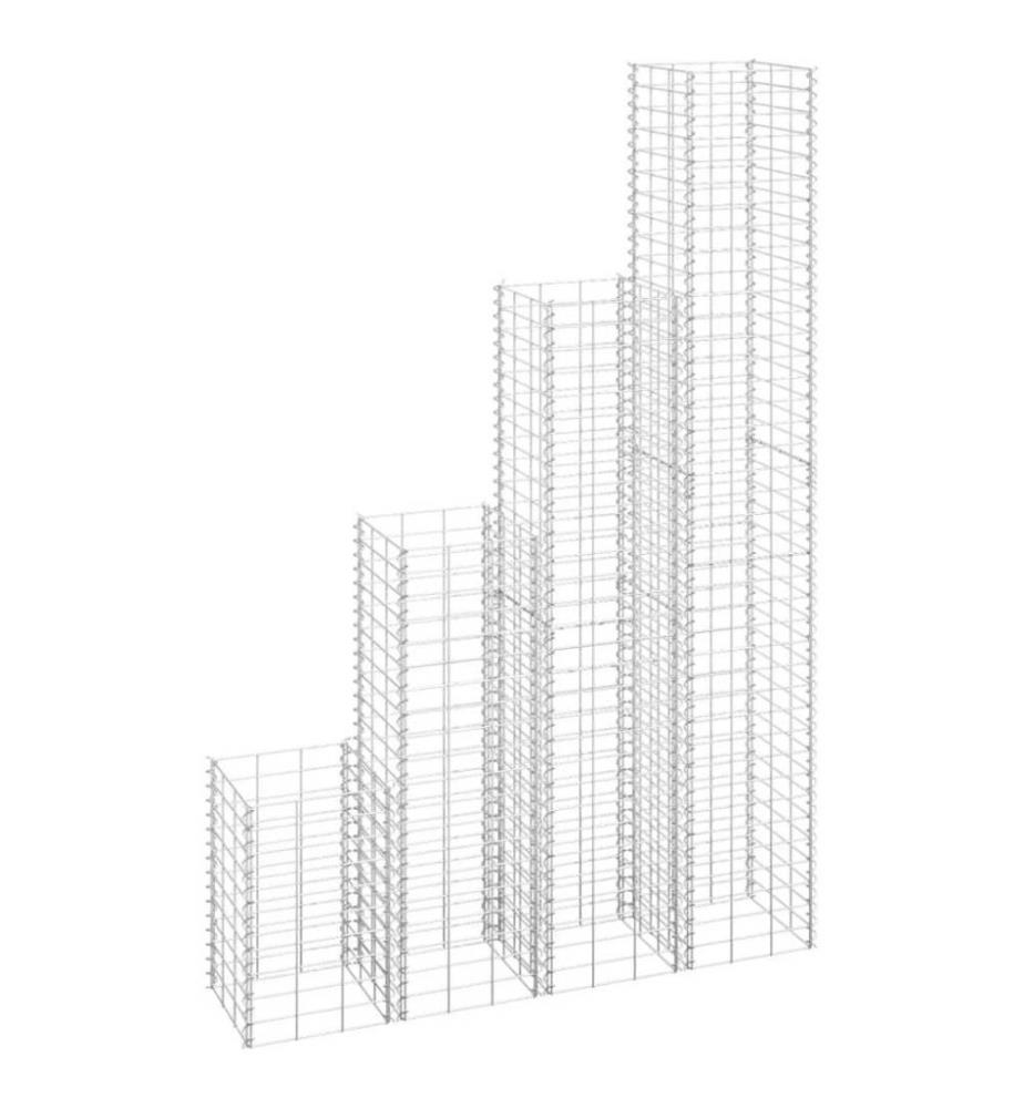 Lits surélevés en gabion 4 pcs 30x30x50/100/150/200 cm Fer
