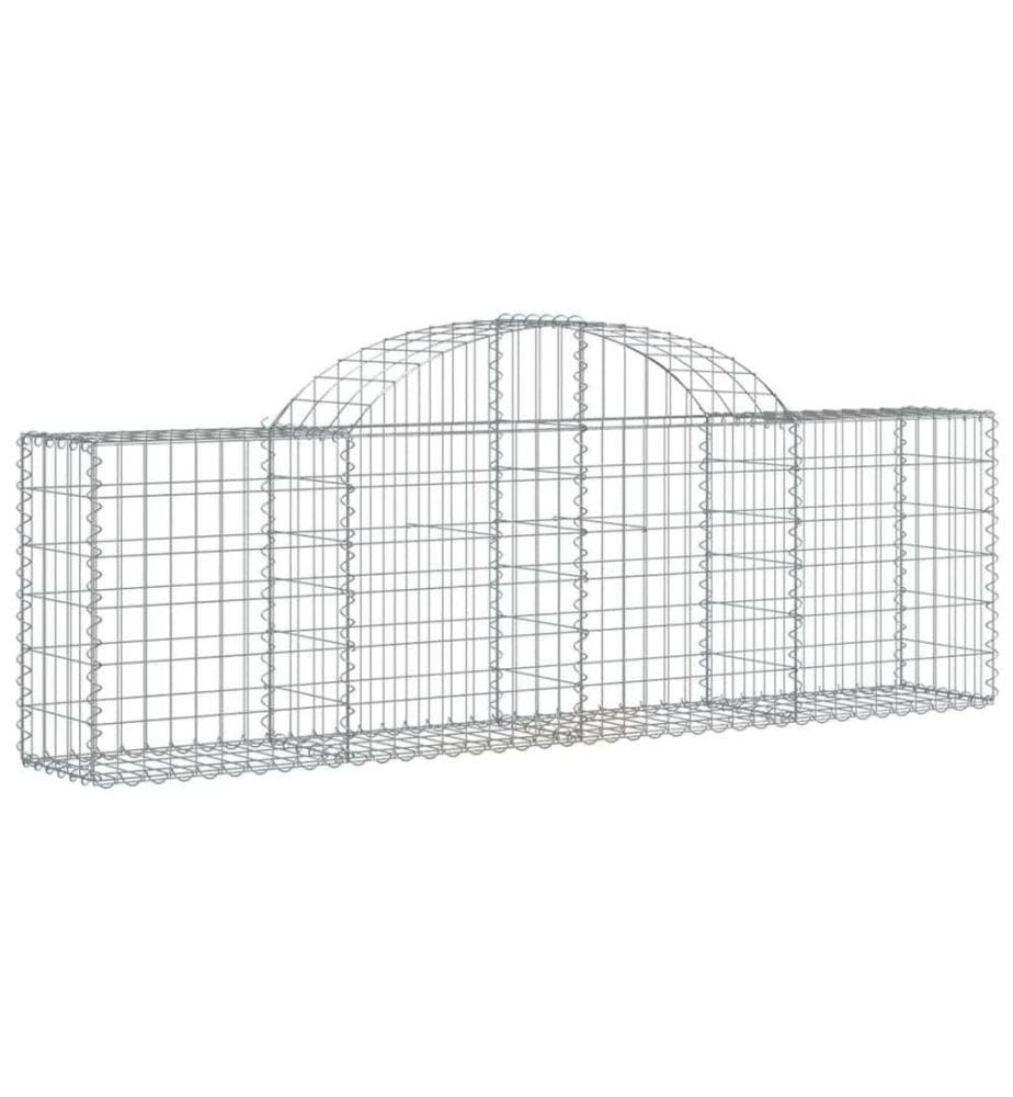 Gabionen mit Hochbogen 18 Stk. 200x30x60/80 cm Verzinktes Eisen