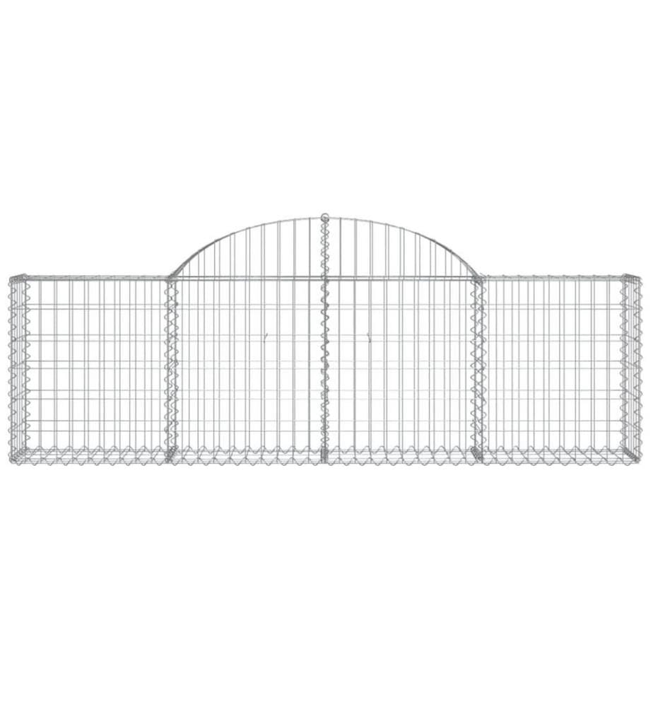 Gabionen mit Hochbogen 18 Stk. 200x30x60/80 cm Verzinktes Eisen