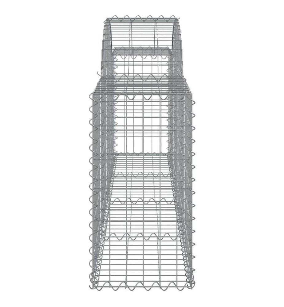 Gabionen mit Hochbogen 18 Stk. 200x30x60/80 cm Verzinktes Eisen