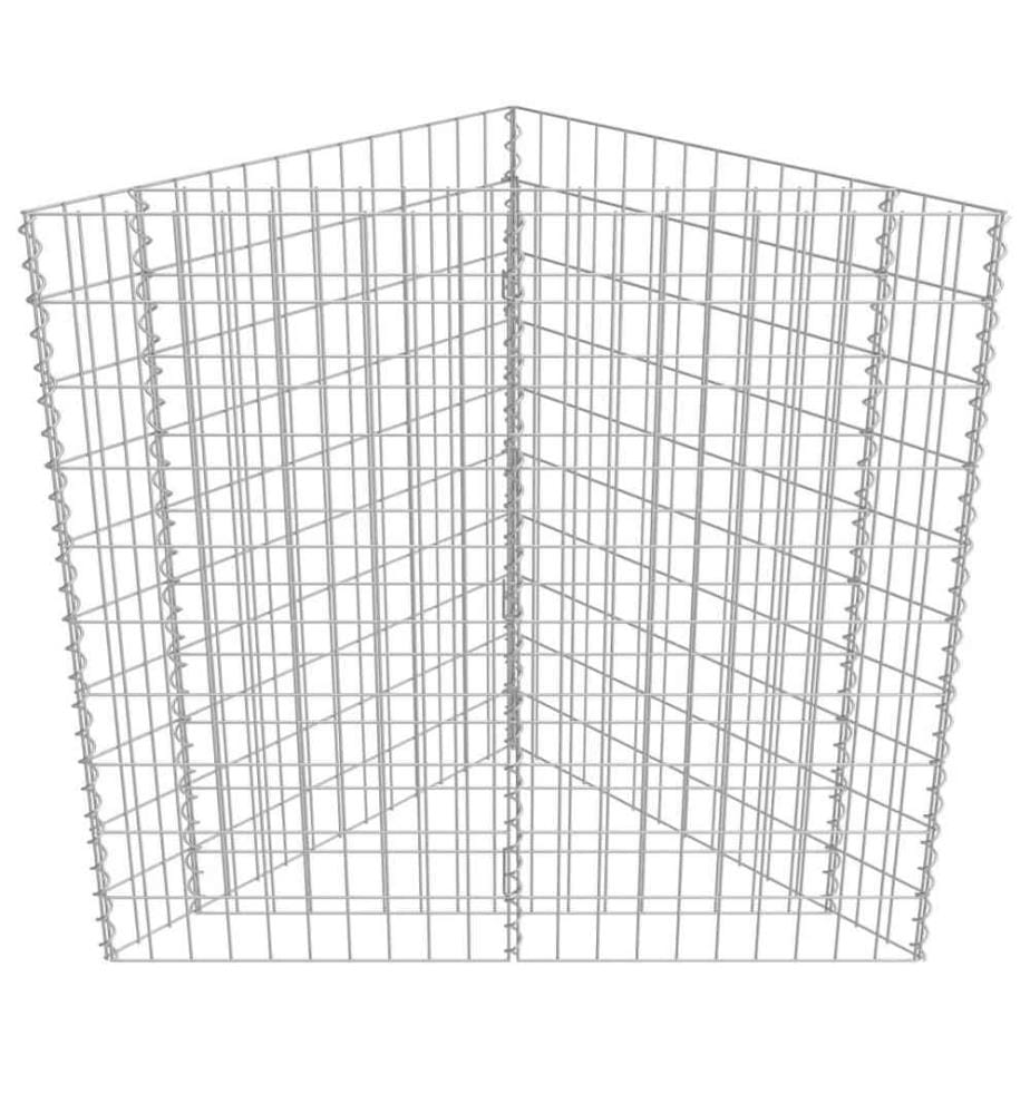 Gabionen-Hochbeet Verzinkter Stahl 75×75×50 cm