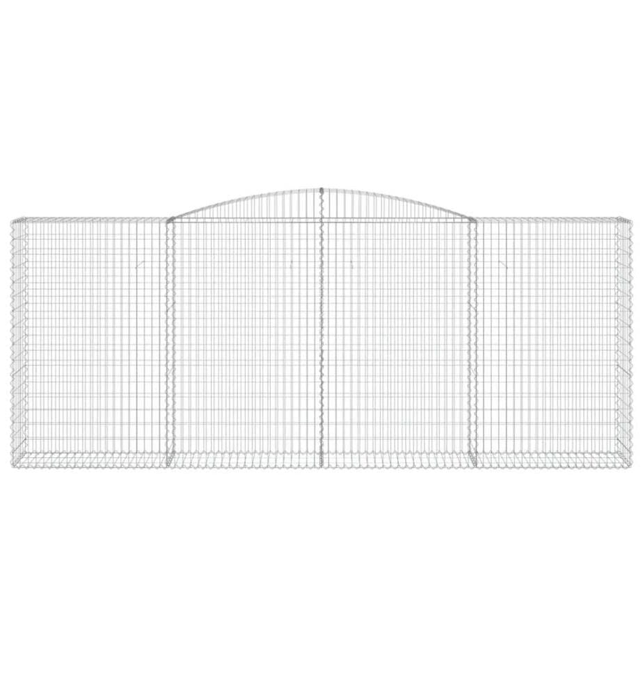 Gabionen mit Hochbogen 10 Stk 400x50x160/180cm Verzinktes Eisen
