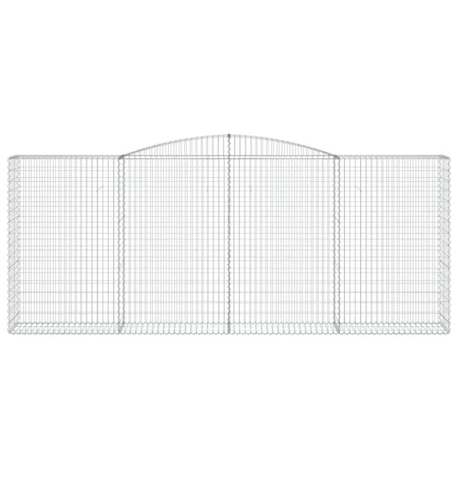 Gabionen mit Hochbogen 8 Stk. 400x50x160/180cm Verzinktes Eisen