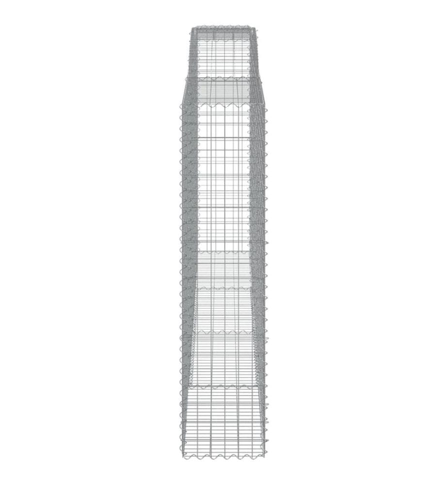 Gabionen mit Hochbogen 3 Stk. 400x50x200/220cm Verzinktes Eisen