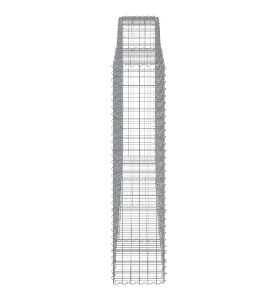 Gabionen mit Hochbogen 4 Stk. 400x50x200/220cm Verzinktes Eisen