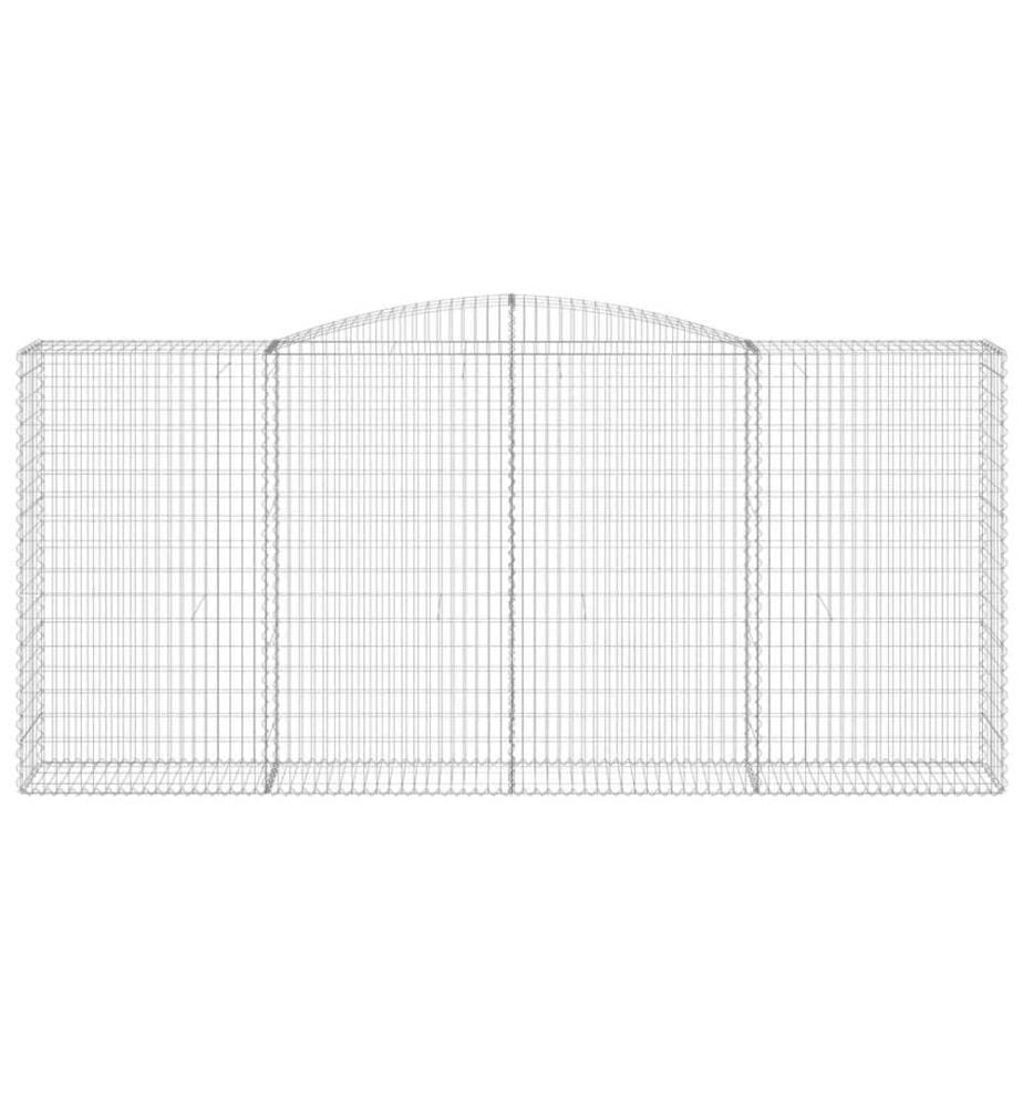 Gabionen mit Hochbogen 8 Stk. 400x50x180/200cm Verzinktes Eisen