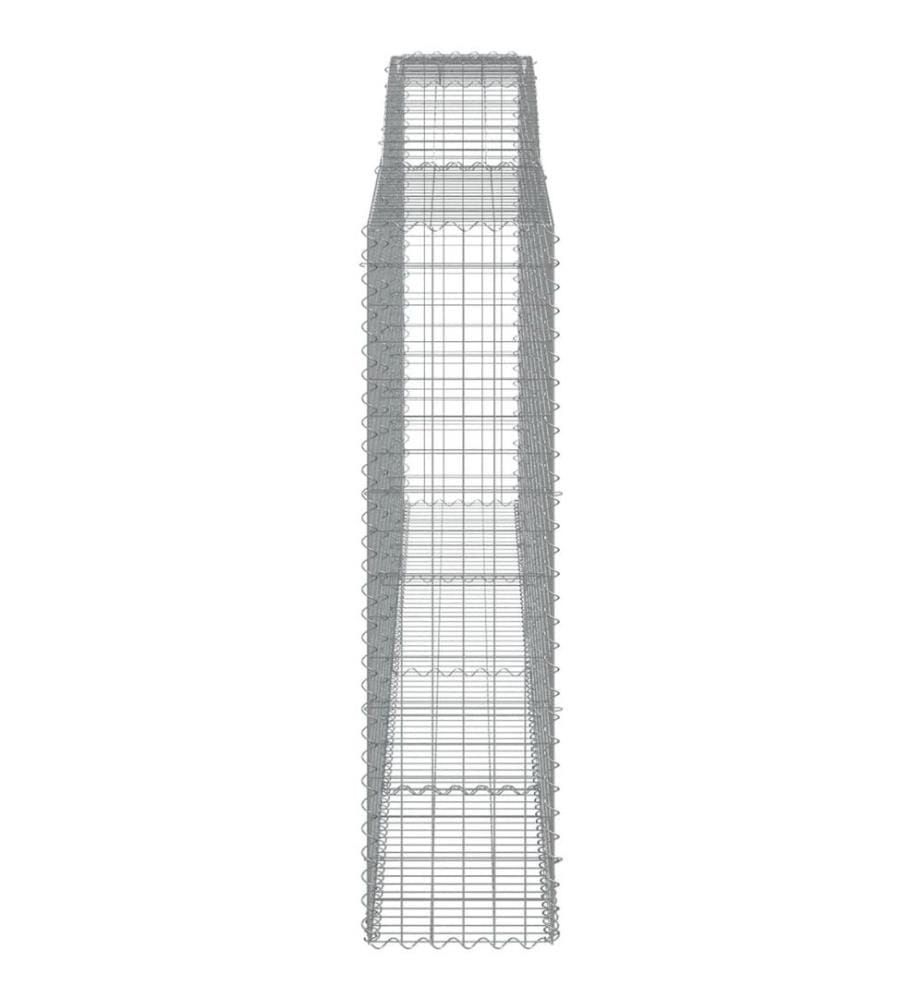 Gabionen mit Hochbogen 8 Stk. 400x50x180/200cm Verzinktes Eisen
