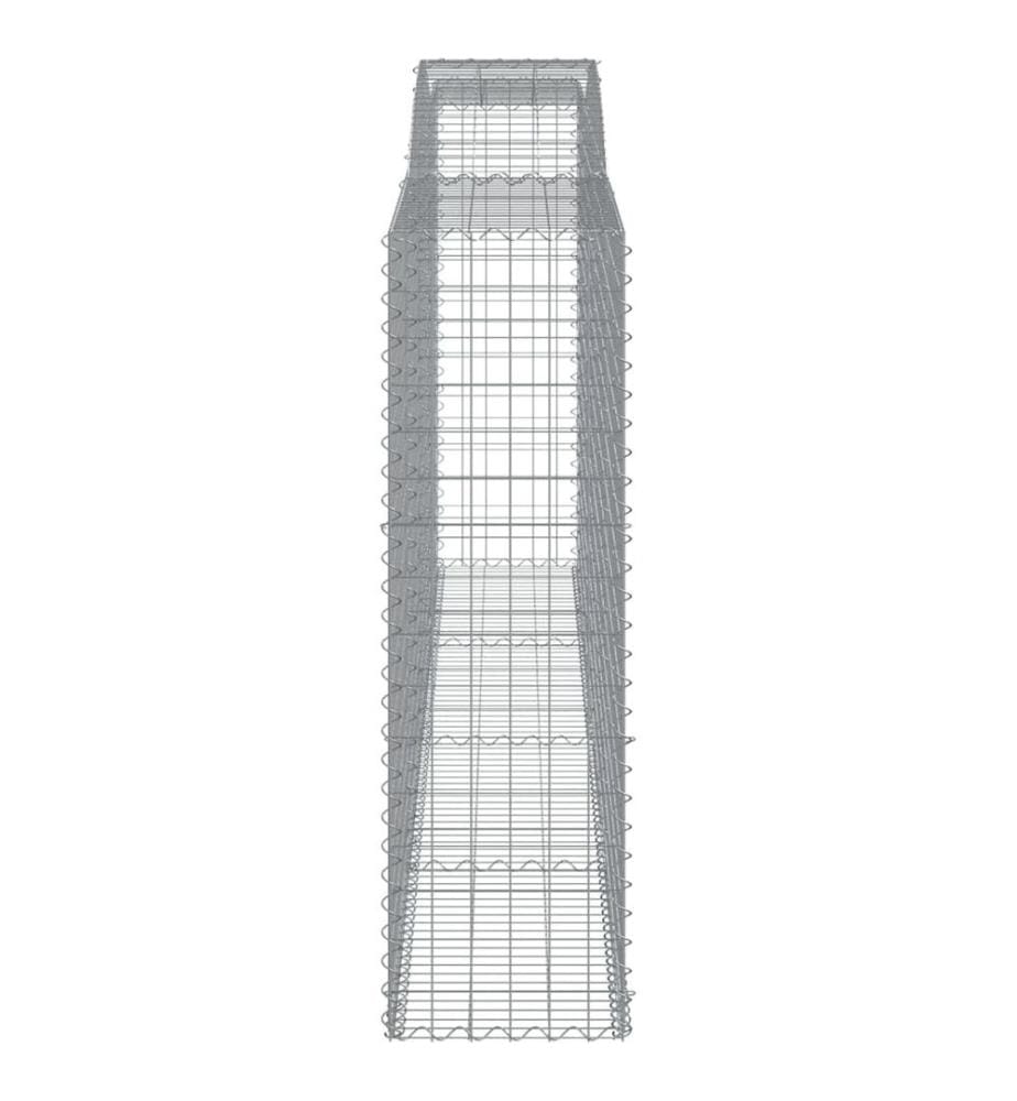 Gabionen mit Hochbogen 7 Stk. 400x50x160/180cm Verzinktes Eisen