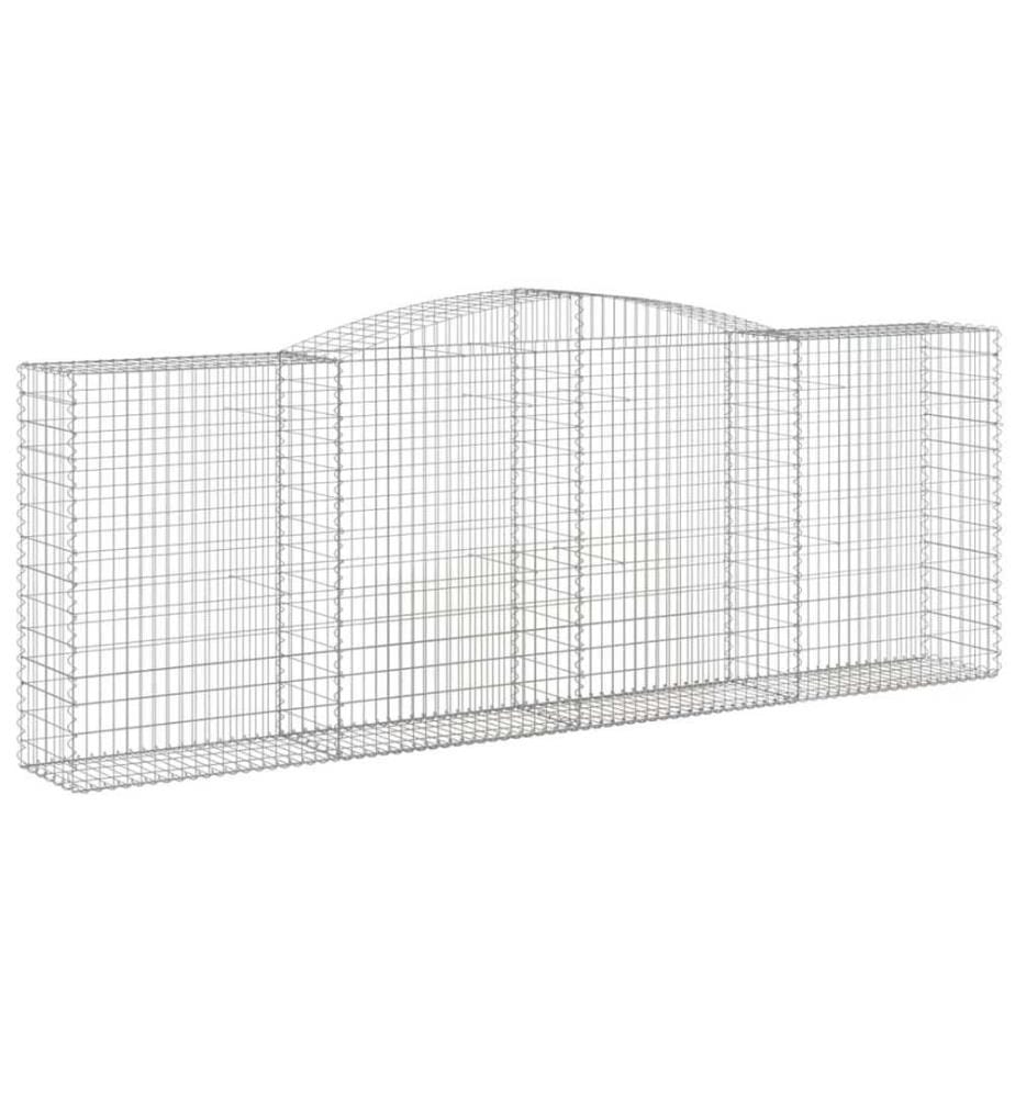 Gabionen mit Hochbogen 15 Stk 400x50x140/160cm Verzinktes Eisen