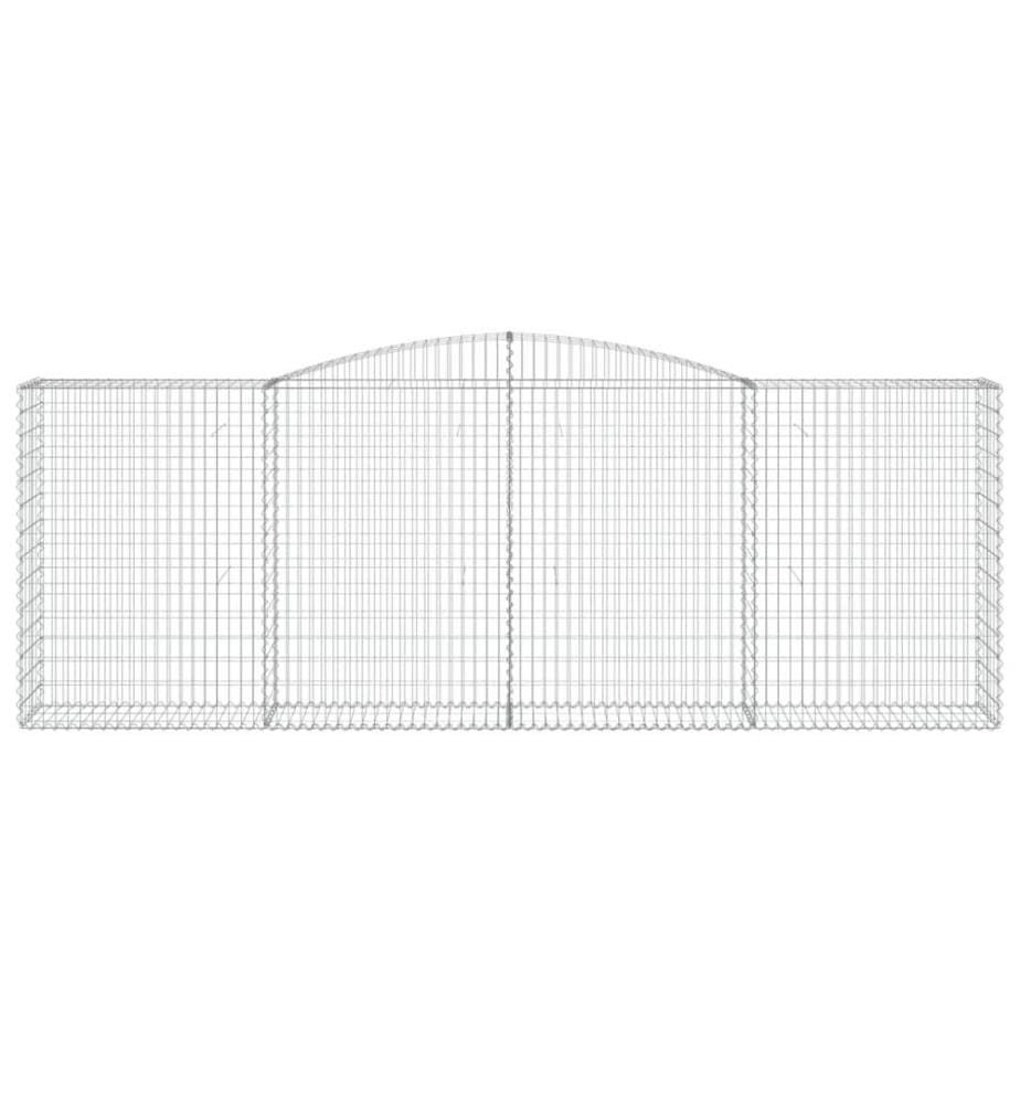 Gabionen mit Hochbogen 15 Stk 400x50x140/160cm Verzinktes Eisen