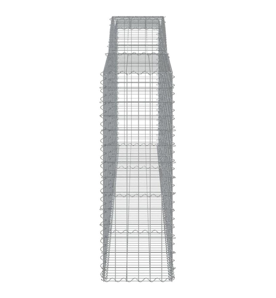 Gabionen mit Hochbogen 15 Stk 400x50x140/160cm Verzinktes Eisen