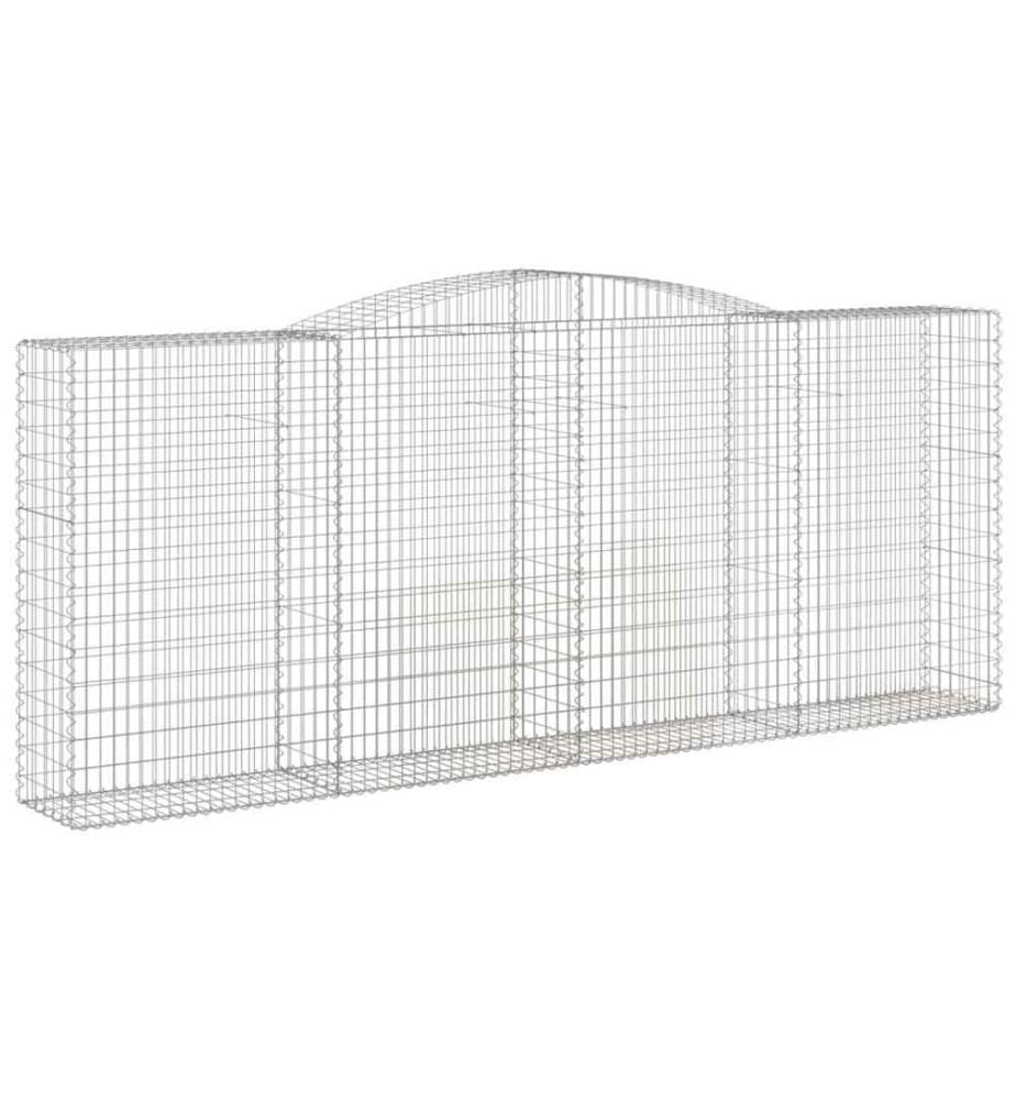 Gabionen mit Hochbogen 6 Stk. 400x50x160/180cm Verzinktes Eisen
