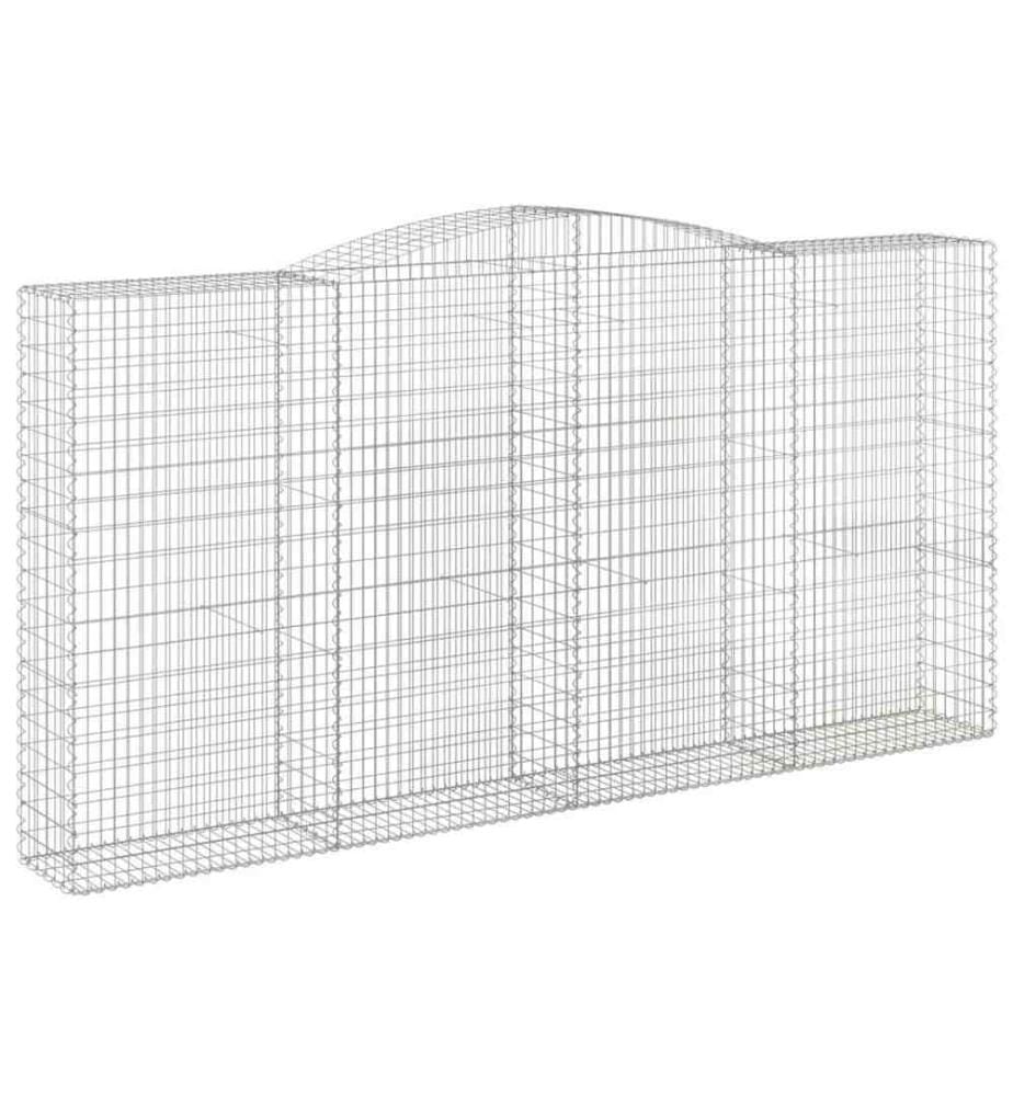Gabionen mit Hochbogen 5 Stk. 400x50x200/220cm Verzinktes Eisen