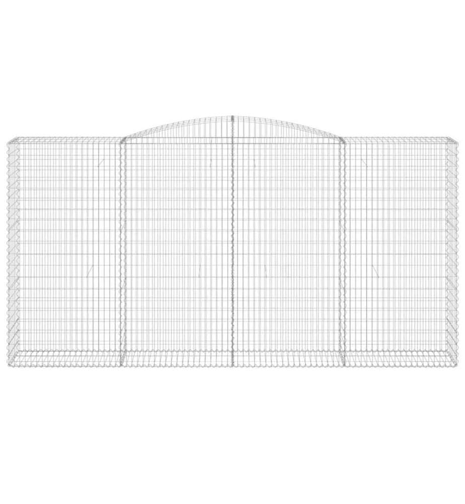 Gabionen mit Hochbogen 5 Stk. 400x50x200/220cm Verzinktes Eisen