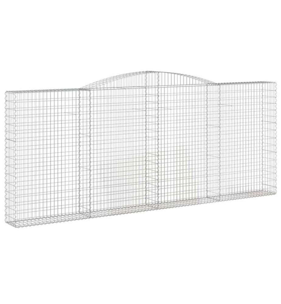 Gabionen mit Hochbogen 6 Stk. 400x30x160/180cm Verzinktes Eisen