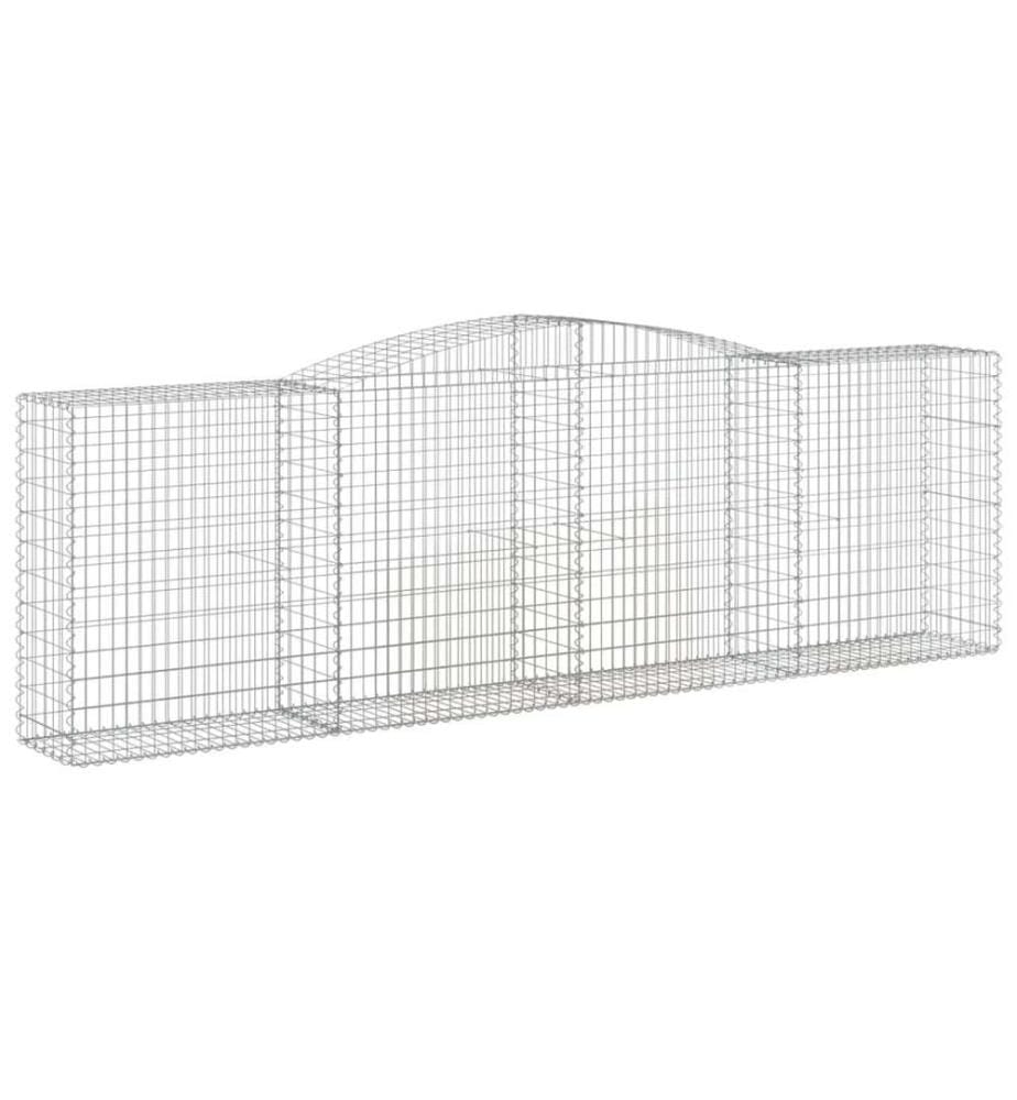 Gabionen mit Hochbogen 10 Stk 400x50x120/140cm Verzinktes Eisen