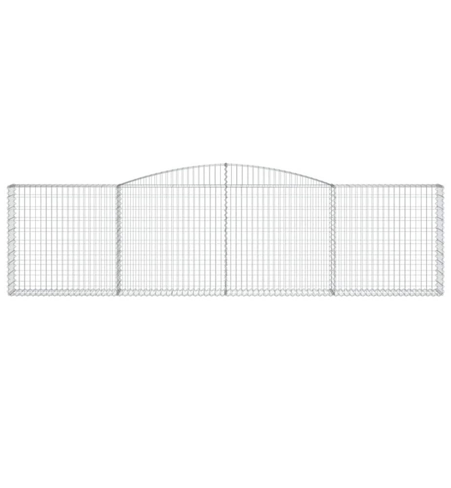 Gabionen mit Hochbogen 20Stk. 400x30x100/120cm Verzinktes Eisen