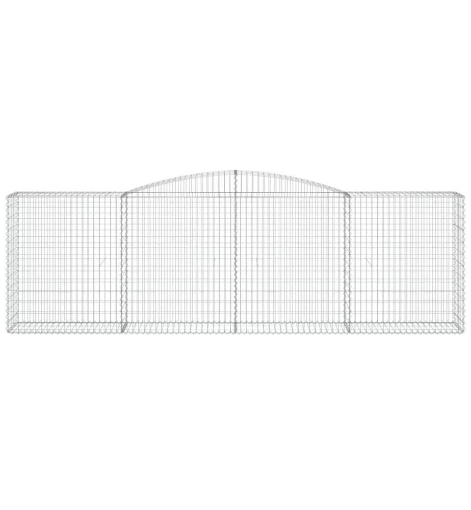 Gabionen mit Hochbogen 15 Stk 400x50x120/140cm Verzinktes Eisen