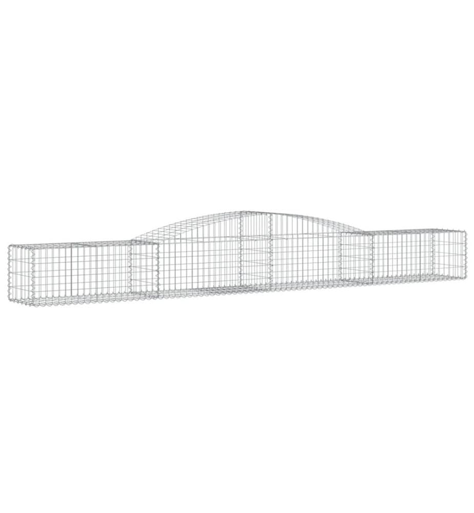 Gabionen mit Hochbogen 9 Stk. 400x50x40/60cm Verzinktes Eisen