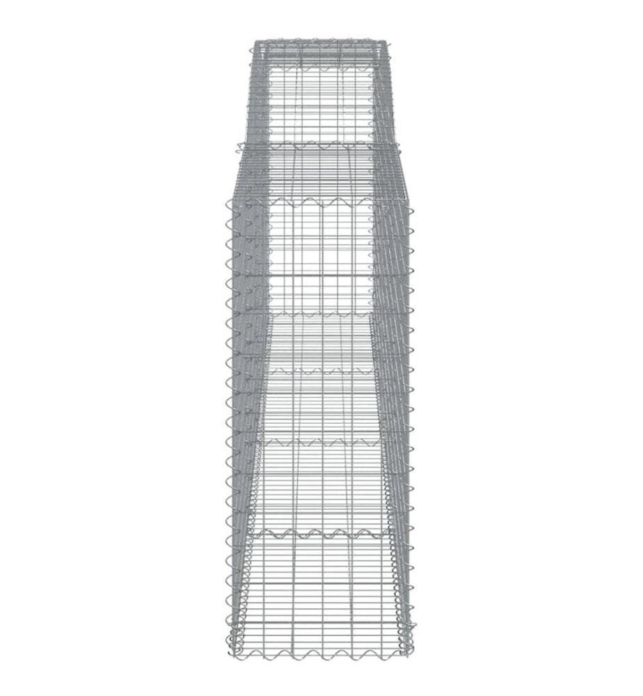 Gabionen mit Hochbogen 20 Stk 400x50x120/140cm Verzinktes Eisen