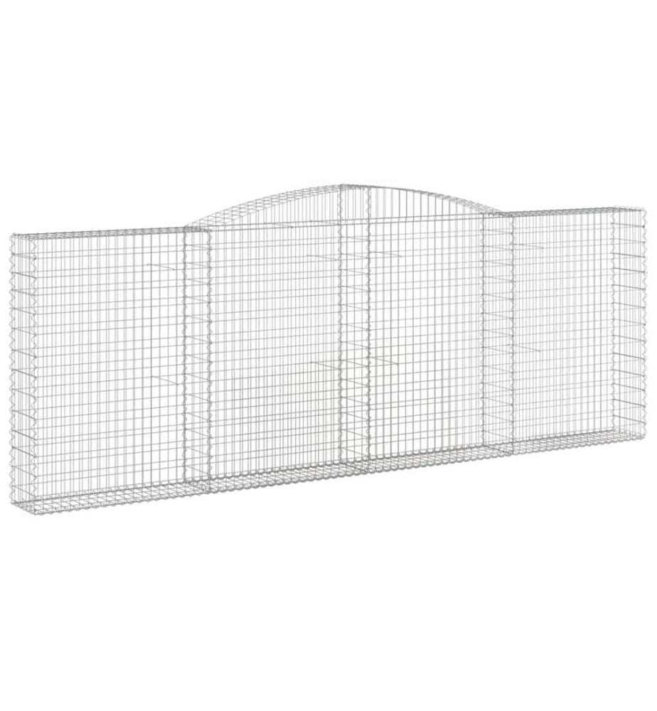 Gabionen mit Hochbogen 6 Stk. 400x30x140/160cm Verzinktes Eisen