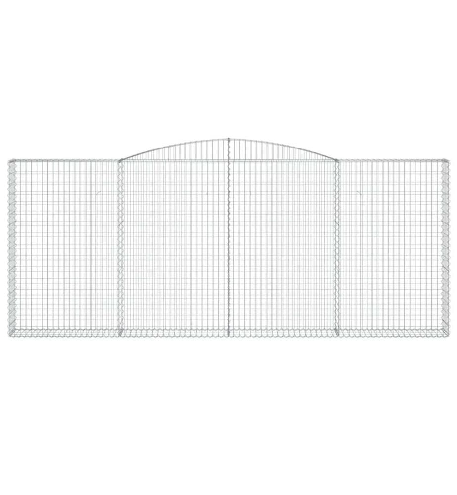 Gabionen mit Hochbogen 4 Stk. 400x30x160/180cm Verzinktes Eisen