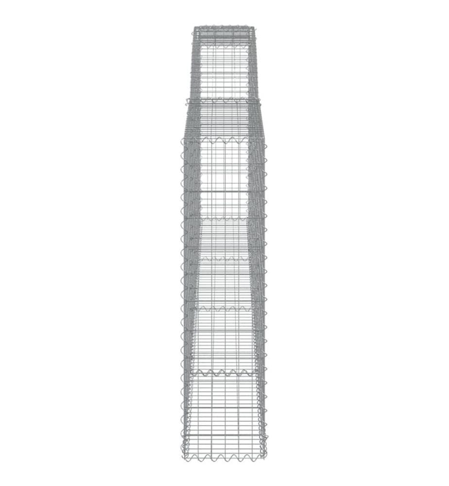 Gabionen mit Hochbogen 9 Stk. 400x30x120/140cm Verzinktes Eisen