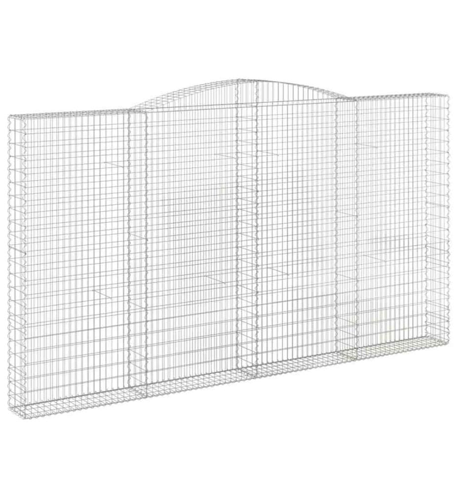 Gabionen mit Hochbogen 6 Stk. 400x30x220/240cm Verzinktes Eisen