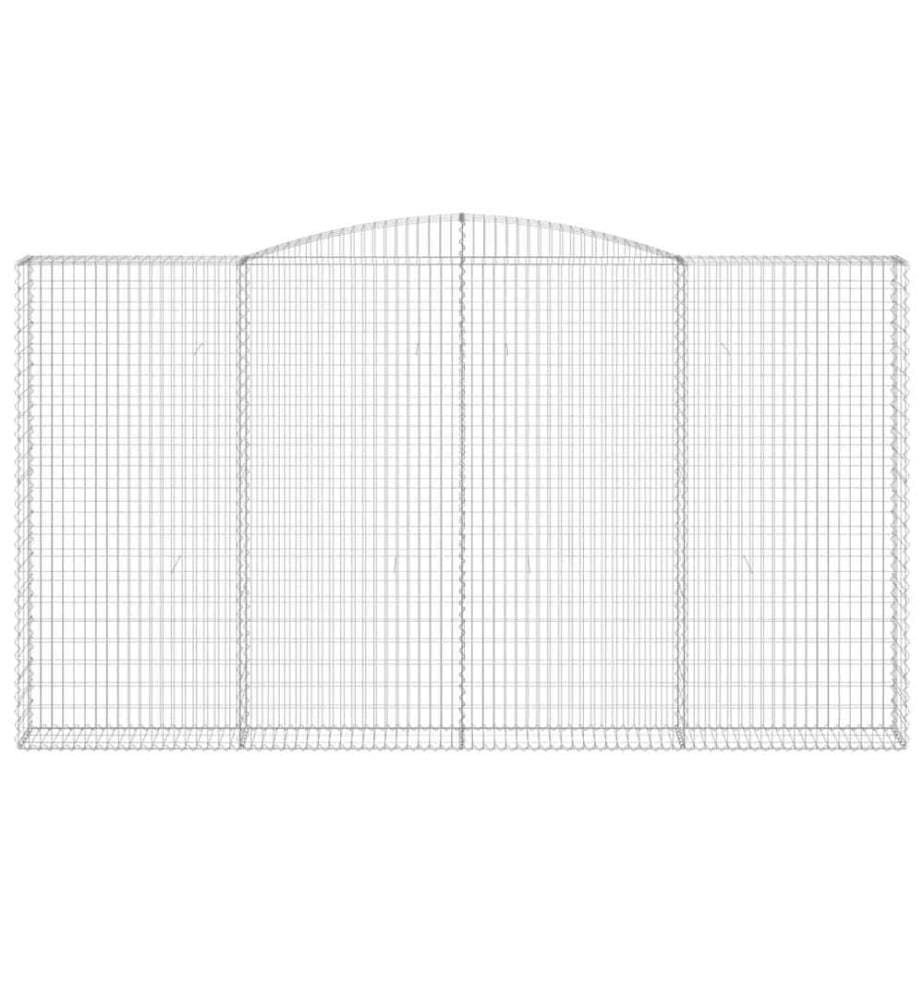 Gabionen mit Hochbogen 6 Stk. 400x30x220/240cm Verzinktes Eisen