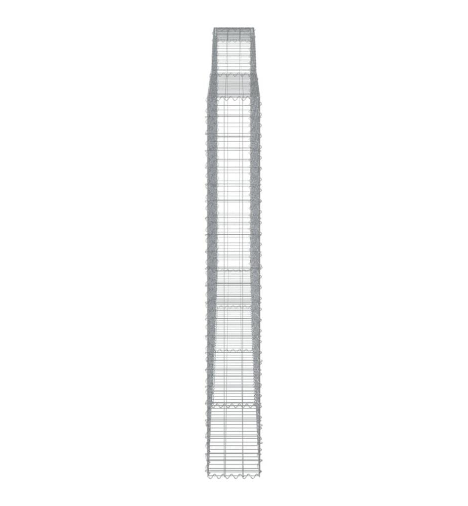 Gabionen mit Hochbogen 6 Stk. 400x30x220/240cm Verzinktes Eisen