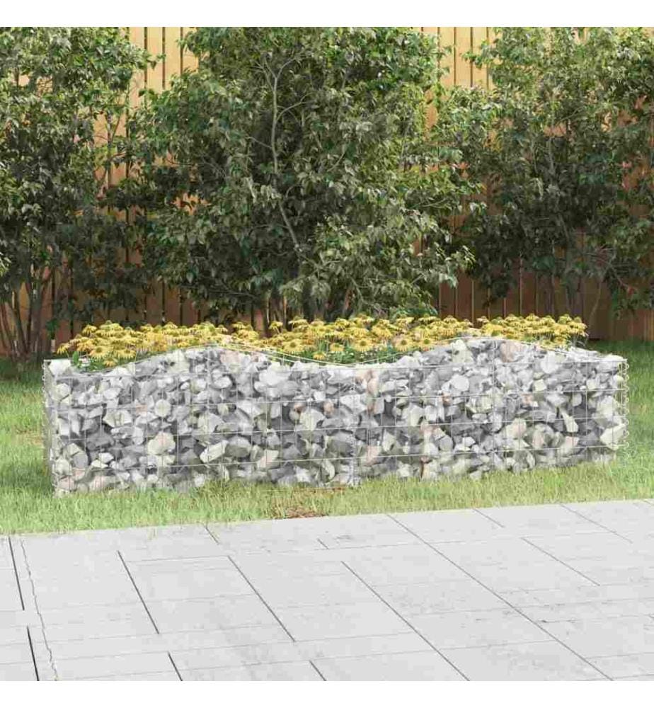 Gabionen-Hochbeet mit Hochbogen 200x50x50 cm Verzinktes Eisen